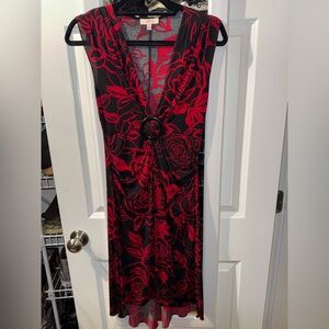 Candie's Red and Black Floral Maxi Dress